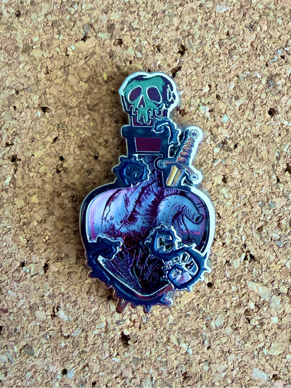 Disney Evil Queen Glitter Potion Bottle Enamel Pin